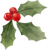 Watercolor Holly Berries